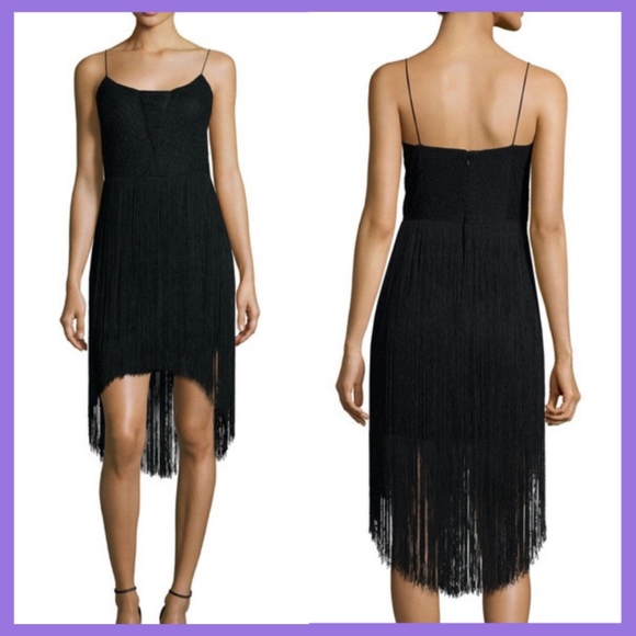 NWT $265 Aidan by‎ Aidan Mattox Sleeveless Fringed High-Low Dress [ SZ 6 ] - Picture 2 of 8
